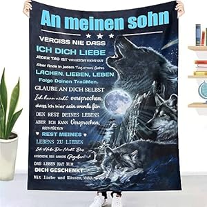 UOOYAA Wolf Mond Decke 'An Meinen Sohn'