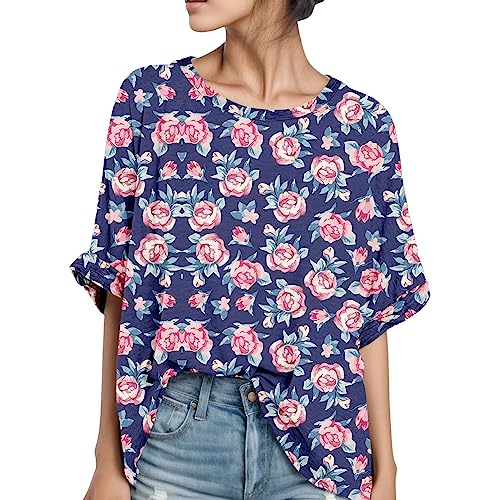 Damen Bluse 3/4 Arm Mit Blumenmuster - Elegantes Langarmshirt Für Herbst | Boho Style