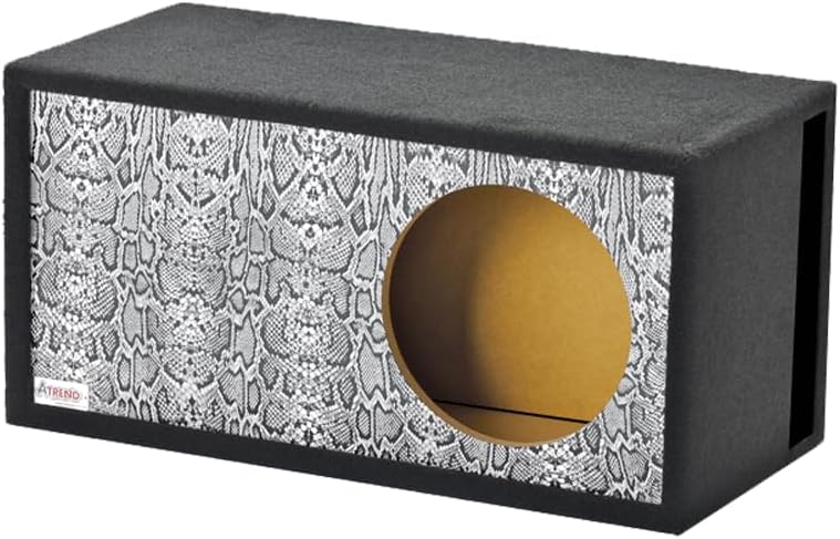 Atrend 12" Single Vented SPL- Reptile Style with Liquid Ink Hyrdrographics - USA Made with Heavy Duty Construction Subwoofer Box | Tuned to 35HZ | Pro-Tuned Bass Performance Proudly U.S.A. Built