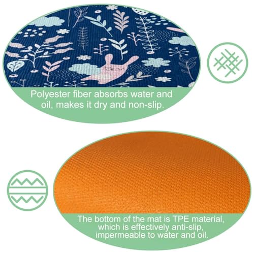 Alfombra de cocina para cuarto de lavado con conejitos decorativa y suave 6