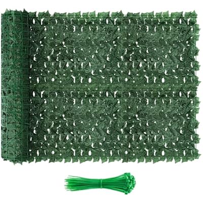 Artificial Ivy Privacy Fence Screen, 120x40 inch Dense Leaf Green Ivy Wall Panel, Super Privacy Greenery Backdrop Faux Ivy Greenery for Patio, Balcony, Garden, Backyard Indoor Outdoor Decor