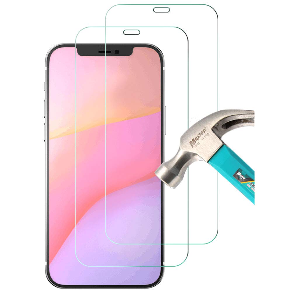 TQmate 2Pack Screen Protector compatible for iPhone 12 Pro Max (6.7"), Tempered Glass, Anti Scratch, 9H Hardness, Easy to install film