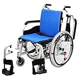 多機能 車椅子 「よかべスター 自走式」 TRC22-BS アルミ製 車いす 折り畳み 自走介助兼用 ノーパンクタイヤ (ブルー（青色）)