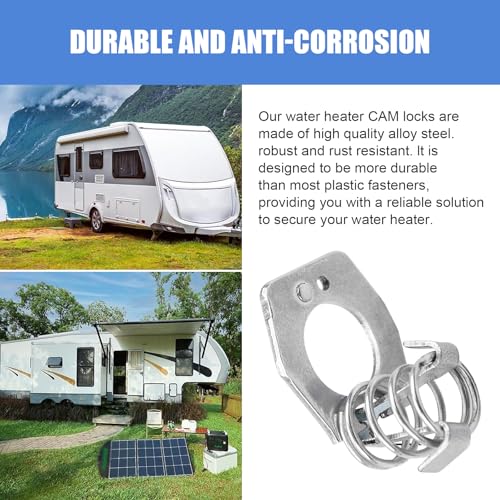 Image of 2 PCS RV Water Heater Latch Cam Lock, Stainless Steel Camper Water Heater Fastener, RV Water Heater Door Latch Assembly Replacement Parts, Universal for Rvs Camper (Silver)