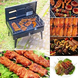 Jay Style Folding & Portable Outdoor Barbeque Grill Toaster Charcoal BBQ Grill Oven Black Carbon Steel.