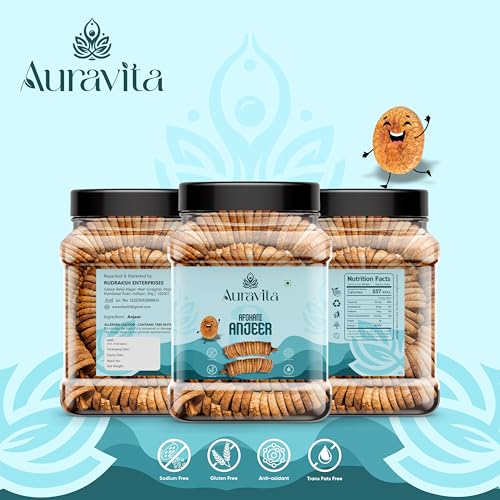 Image of Auravita Naturally Dried Premium Anjeer 500gm | Soft Juicy Figs Dry Fruit | No Added Sugar | Rich Source Of Fiber | Low in Fat | Healthy Snack
