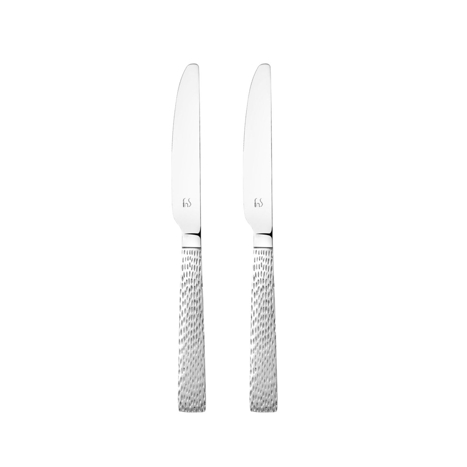 Madrid Stainless Steel Dinner Knife/Butter knife with Mirror Finish & Hammer Finish on Handle |Elegant Design |Durable Construction |Perfect for Home and Kitchen,Set of 2