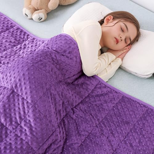Image of Sivio Weighted Blanket 5lbs, 36 x 48inches, Soft and Cozy Cooling Heavy Blanket for All-Season, Calm Sleeping and Nap, Suit for Car, School and Home, Machine Washable, Purple