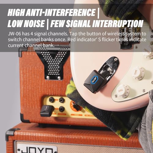 Transmisor y receptor inalámbrico para guitarra JOYO 5,8 GHz con caja de carga (JW-06), incluye sistema inalámbrico para guitarra JOYO 5,8 GHz (JW-02S) miniatura 5