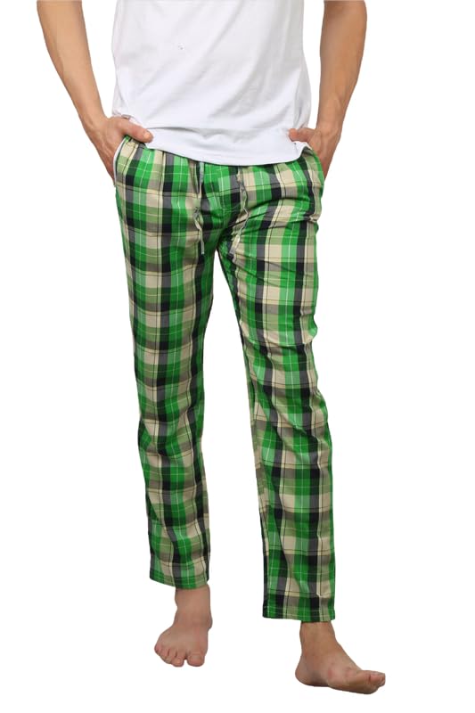 albatross Men's Cotton Blend Soft and Super Comfortable Checkered Pajamas-picture-48