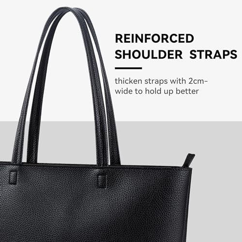 Image of KALIDI Tote Bag Zipper Shoulder Bag Faux Leather Purses Satchel for Women Casual Handbag Work Dating College