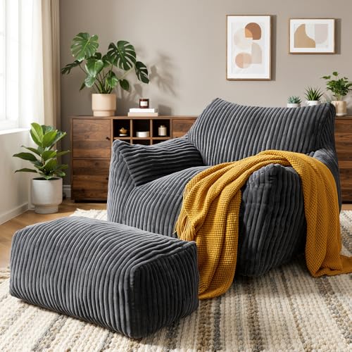 Vellorise Giant Bean Bag with Ottoman