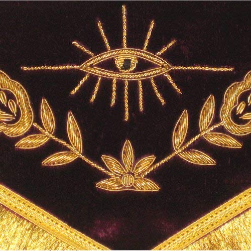 Grand Lodge Member With Fine Fringe Masonic Apron - [Purple & Gold] #TOP2