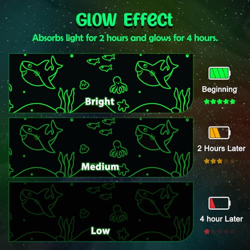 Image of Shark Gifts for Boys Girls - Glow in The Dark Sharks Blanket Christmas Stocking Stuffers for Grandkids Teen Boys Kids 2-14 Years Old Children Toddler Birthday Presents Soft Throw 50 inchx60 inch