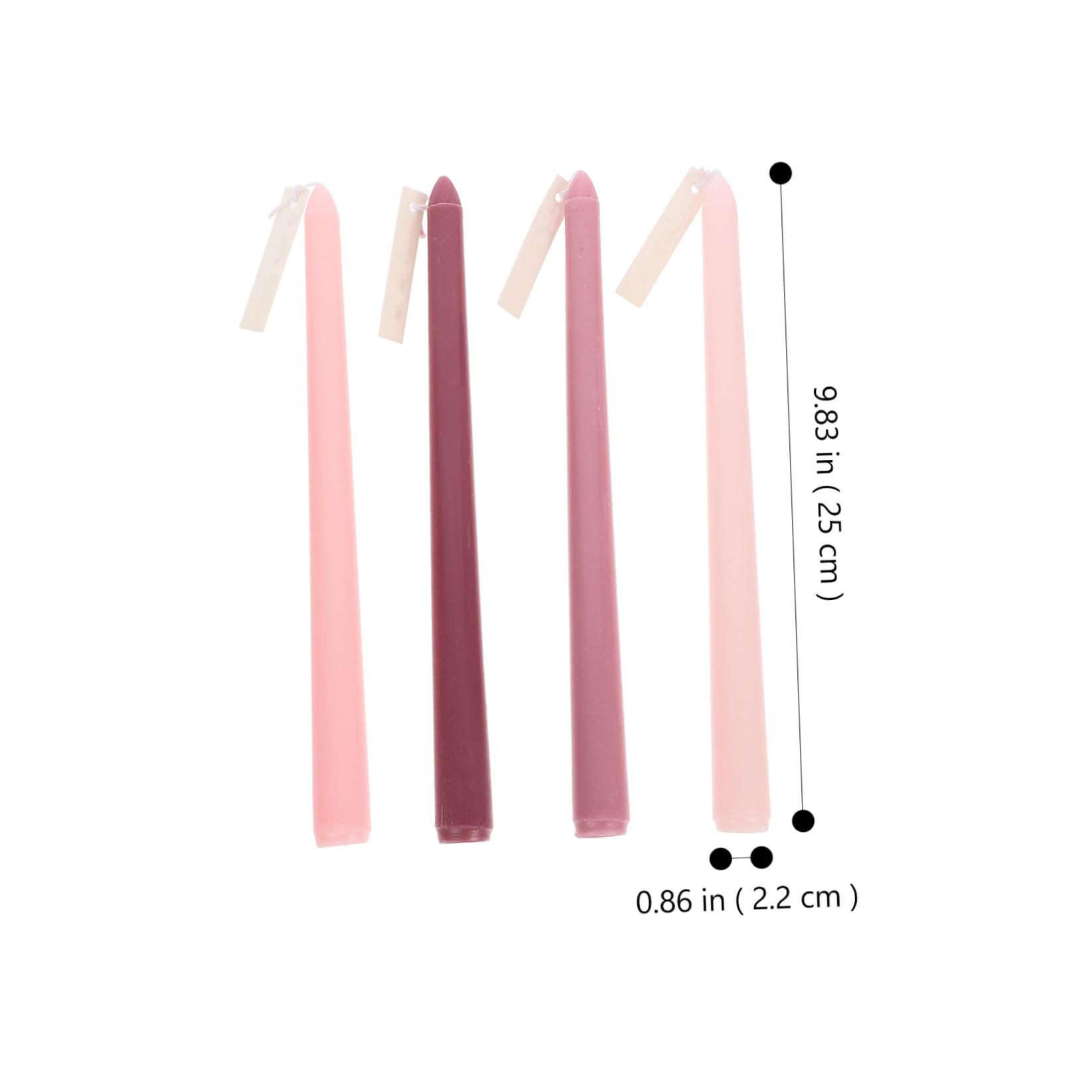 Velas Perfumadas de Parafina sin Humo 4 Piezas Velas de Poste Largo en Color Rosa Degradado Aroma a Rosa Decoración Romántica para Bodas Cenas y Eventos Obsequios