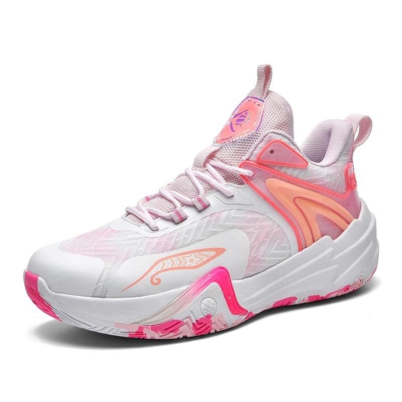 Buty do koszykówki unisex, antypoślizgowe, odporne na zużycie, amortyzujące, lekkie, młodzieżowe, sportowe(Pink,44 EU)