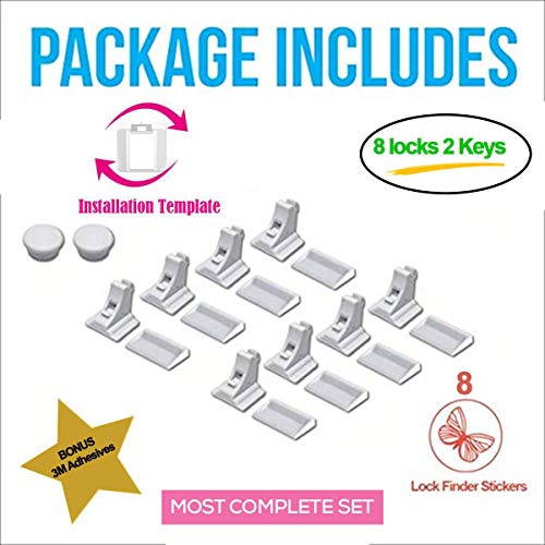 image for Eco-Baby Magnetic Cabinet Locks Child Safety for Drawers and Cabinets 