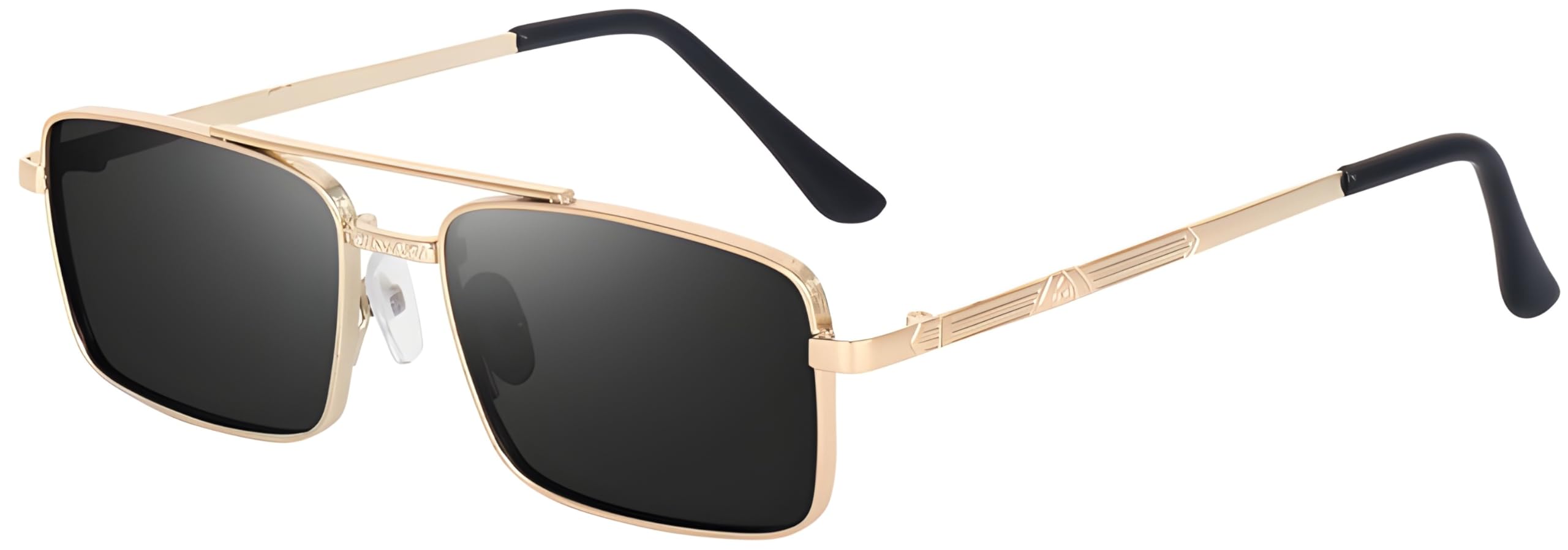 Retro Double-Bridge Square Sunglasses for Men & Women | Metal Frame UV400 Protection Shades | Stylish Lightweight Fashion Eyewear for Driving, Travel & Outdoor Use.-image-37