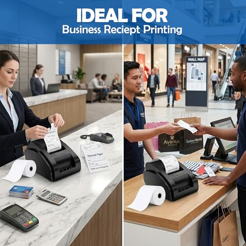 Image of MOREBLUE Pack of 40 Thermal Paper Rolls, 79mm x 15m POS White Paper Rolls, Smooth Print Billing Paper for Credit Card Machine, POS Printer, Petrol Pump Billing
