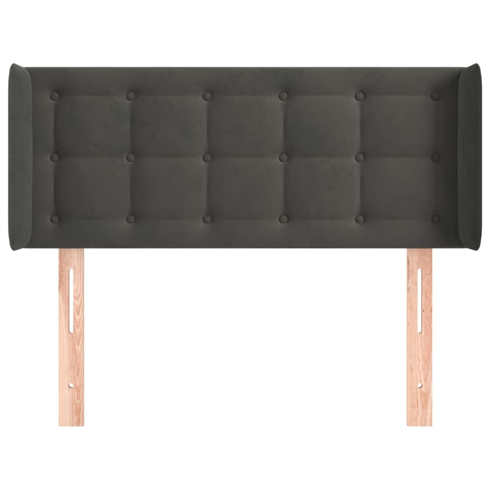 Homgoday Mobili Testiera ad Orecchio Grigio Scuro 83x16x78/88 cm in Velluto, Testiera Letto, Testiera del Letto Matrimoniale, Schienale per Letto E Divano