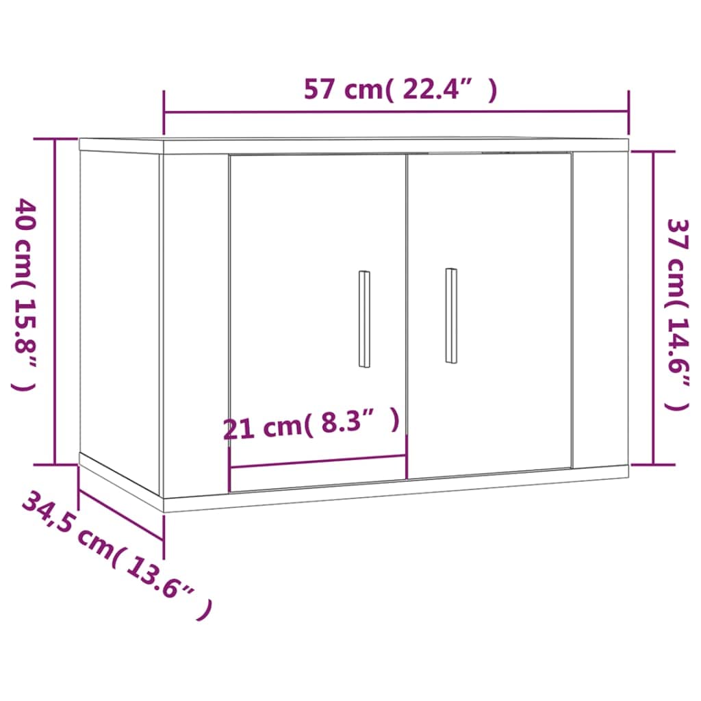 vidaXL Mueble para TV de Pared Gris Sonoma 57x34,5x40 cm, Mueble de TV, Armario de TV de Pared, Armario Auxiliar, Armario de TV, Soporte de TV