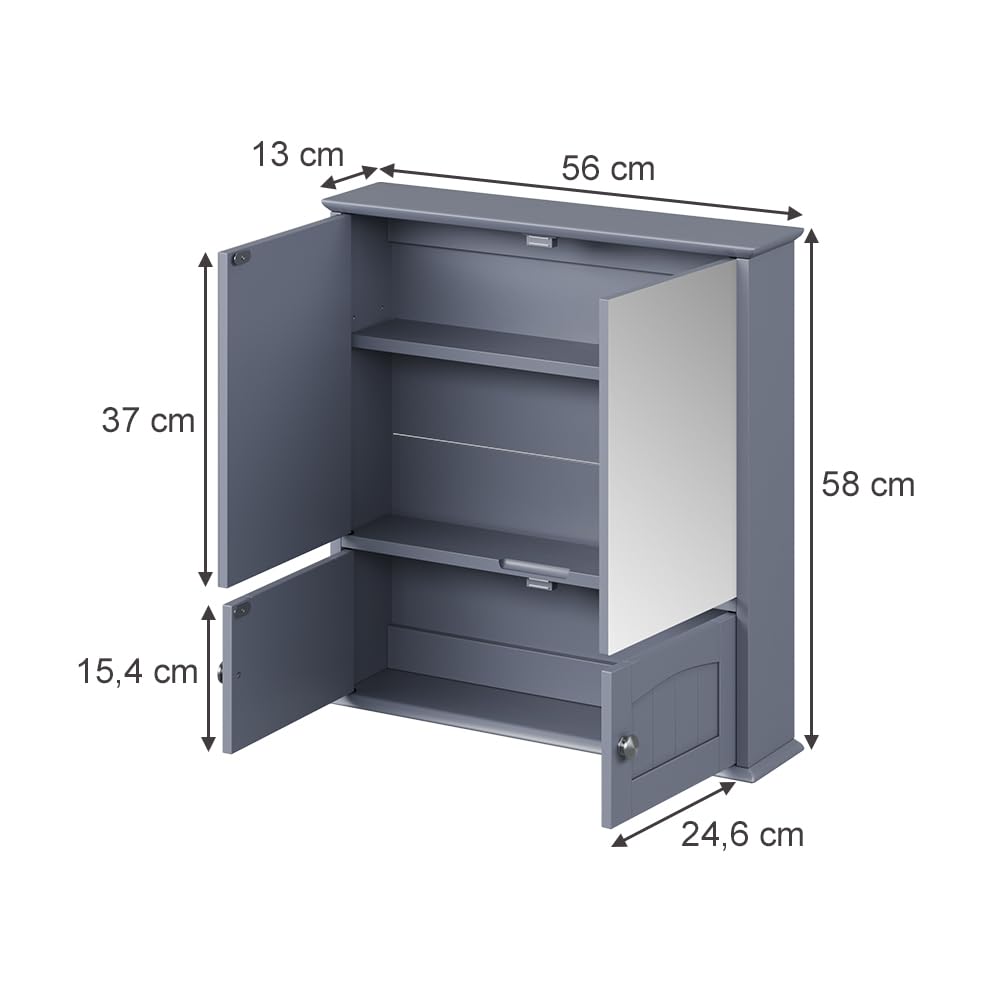 Vicco Armoire de Toilette Bianco, Gris, 56x58cm