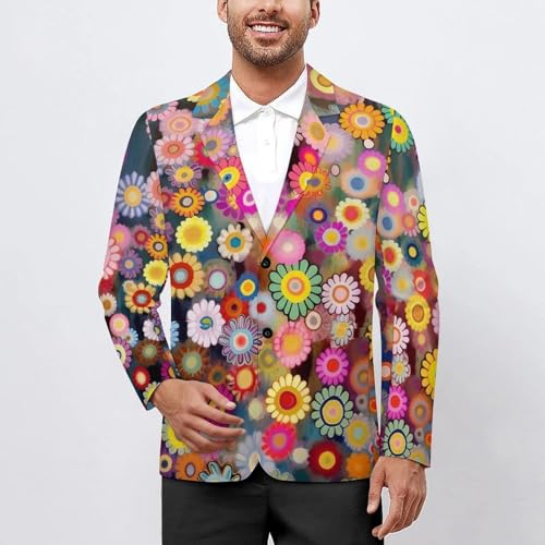 Flower Couture Men's Casual Blazers Slim Fit Sport Coats Blazer Two Buttons Suit Jacket for Work Party2
