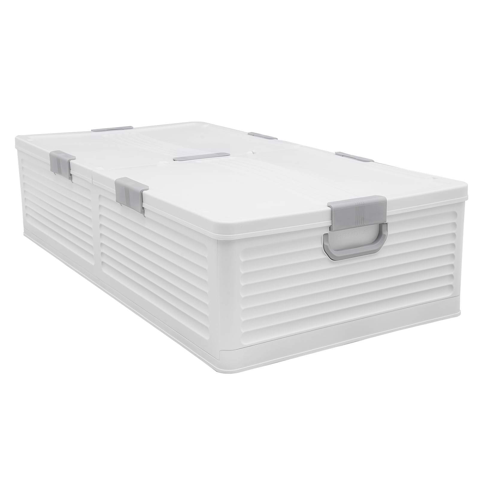 Unterbett Aufbewahrungsbox, Faltbar Unterbettkommode mit Unterer Flaschenzug Deckel für Schlafzimmer, Badezimmer Kleiderschrank Yogaraum 101 * 51.5 * 24cm (Weiß)