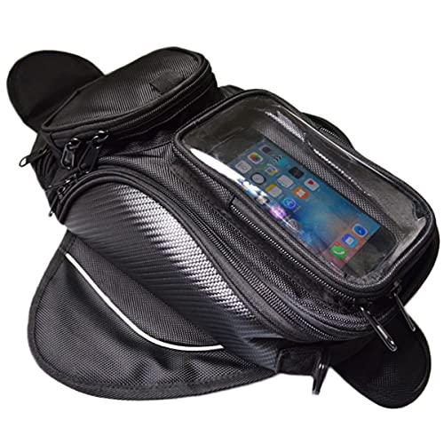 Amhousejoy Universal Motorcycle Tank Bag Waterproof, Motorbike Oil Fuel Tank Bag Magnetic Motorbike Riding Bag Case (Black)