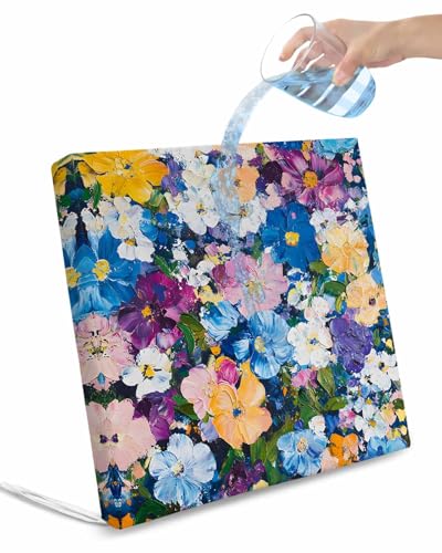 Spring Floral Outdoor Cushion Chair Cover Set of 2 - Waterproof Couch Seat Covers, Oil Painting Flowers Modern Abstract Art Patio Furniture Protector Cushions Slipcovers for Sofa/RV, 20