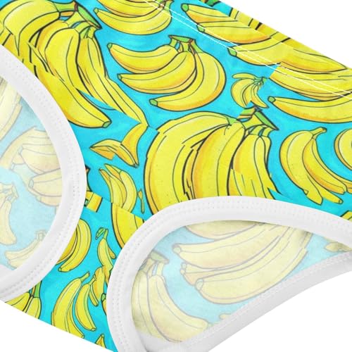 Joisal Cotton Toddler Girls Underwear Yellow Bananas Turquoise Girl Panties Cute Colorful Kids Undies Briefs 2t4