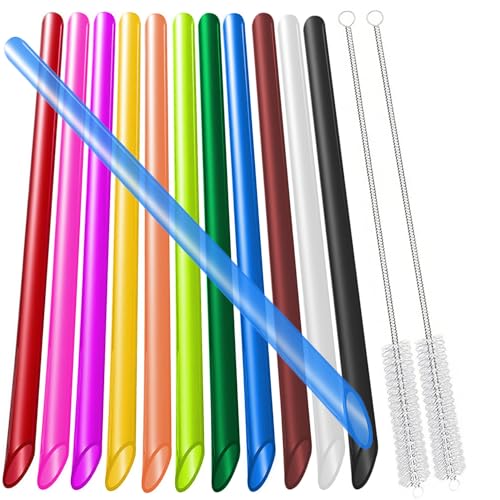 vgggrd 14 Wiederverwendbare Boba-Smoothie-Strohhalme mit 2...