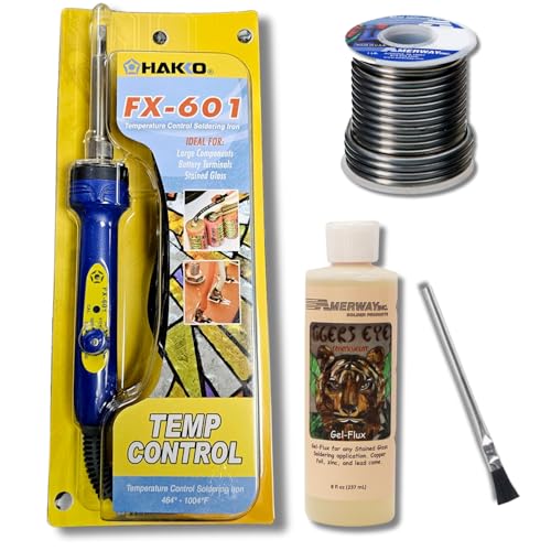 Soldering Iron Kit for Stained Glass &ndash; Includes Hakko FX-601-02 (67W) Adjustable Temperature...