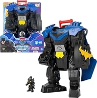 Fisher-Price Imaginext DC Super Friends, Batman Flight Mech with Lights, Sounds Motion & 3-inch Action Figure, 14.5-inch Toy Includes Launcher & Discs