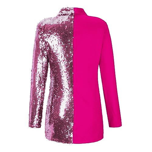 Fashion Patchwork Blazers for Women Cocktail Sparkly Jackets Fall Winter Casual Coats Sexy Button Mini Dress4