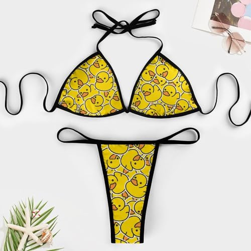 Women Sexy Bikini Sets Two Piece Swimsuit Halter Top and Thong Bathing Suit3