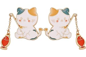 Cat Fishing Animal Earrings