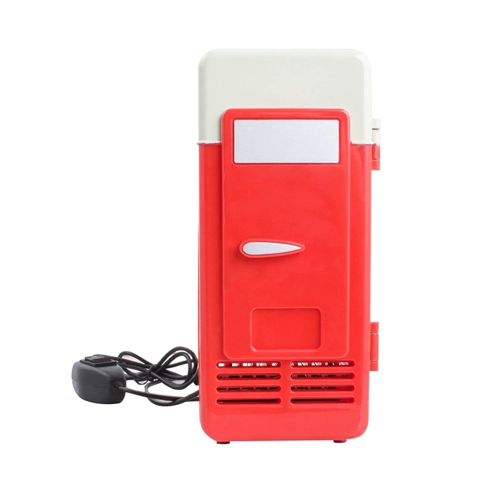 XIAOWANG WANGYUJIE Desktop Mini Fridge USB Gadget Beverage Cans Cooler Warmer Refrigerator With Internal LED Light Car Use Mini Fridge (Color Name : Rood)