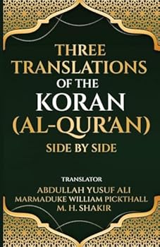 Paperback Three translations of the Koran (Al-Qur'an) side by side Book