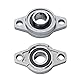 2 x Stück Flanschlager Lagerbock Flansch 8 mm 10mm Welle montiert Trapezgewinde CNC JJ-Shop24 (8mm)