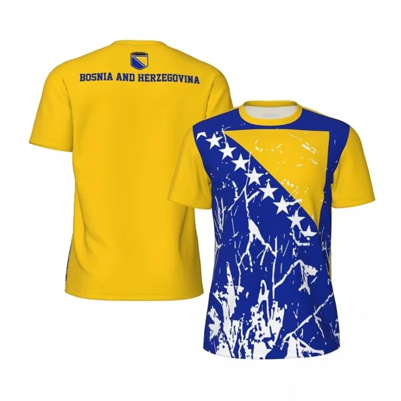 T-Shirt Bosnie-Herzégovine Homme - Tee Shirt Manches Courtes Sport d'Été