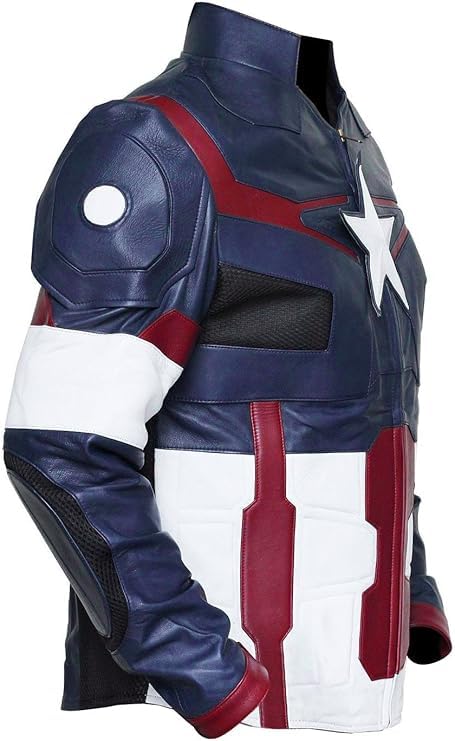 Captian Faux Leather America Super Hero Jacket Movie Design Replica3