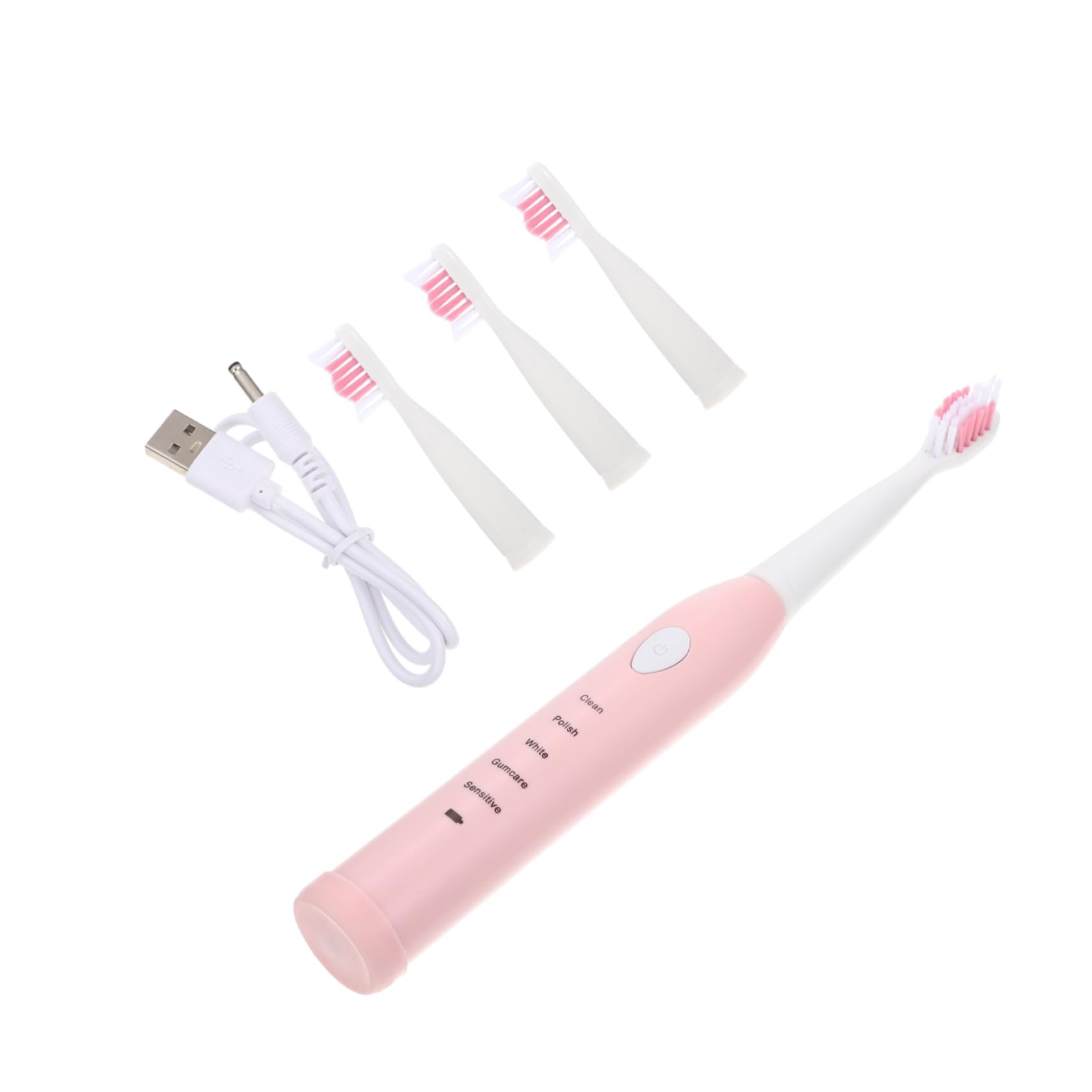 Spazzolino Elettrico Automatico Bambini Rosa USB e Setole Morbide