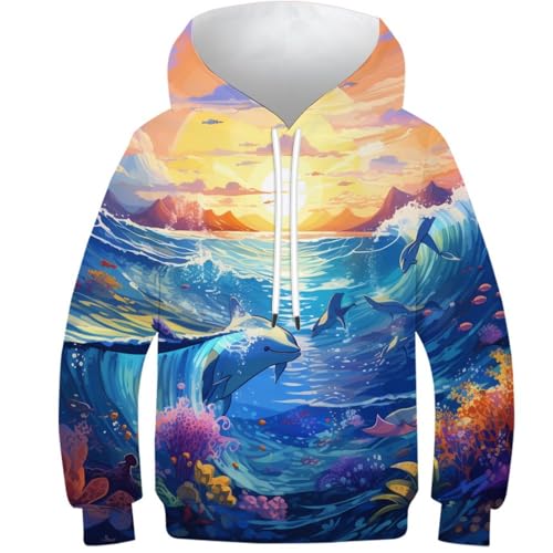 Sweat à capuche Océan imprimé 3D : le vêtement idéal pour un style en famille