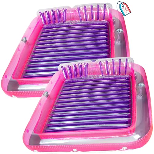 SWIMLINE Original Suntan Tub Double XL Classic Inflatable Floating Lounge for Two Pink Purple 2-Pack | Personal Tanning Pool Hybrid Lounge | 2 Adjustable Pillows | Fill with Water | Tanning Design