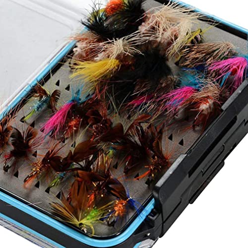 64pcs Dry Flies Bass Salmon Trouts Flies Nymph and Streamer Fly Fishing Flies Kit Waterproof Fly Box for Trout Fly Fishing Flies - Image 3