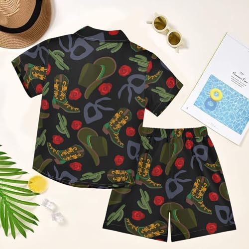 Image of visesunny Boys 2 Pieces T-shirts and Shorts Floral Tops & Shorts Summer Outfits 3-10 Years Clothes