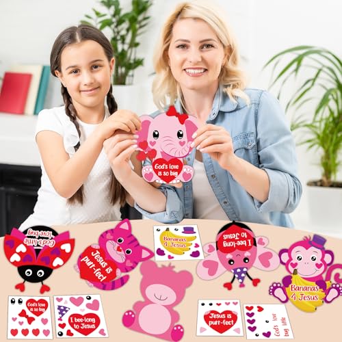 Cadeau chrétien pour enfants : 36 kits d'artisanat animaux cœur de Jésus - 6