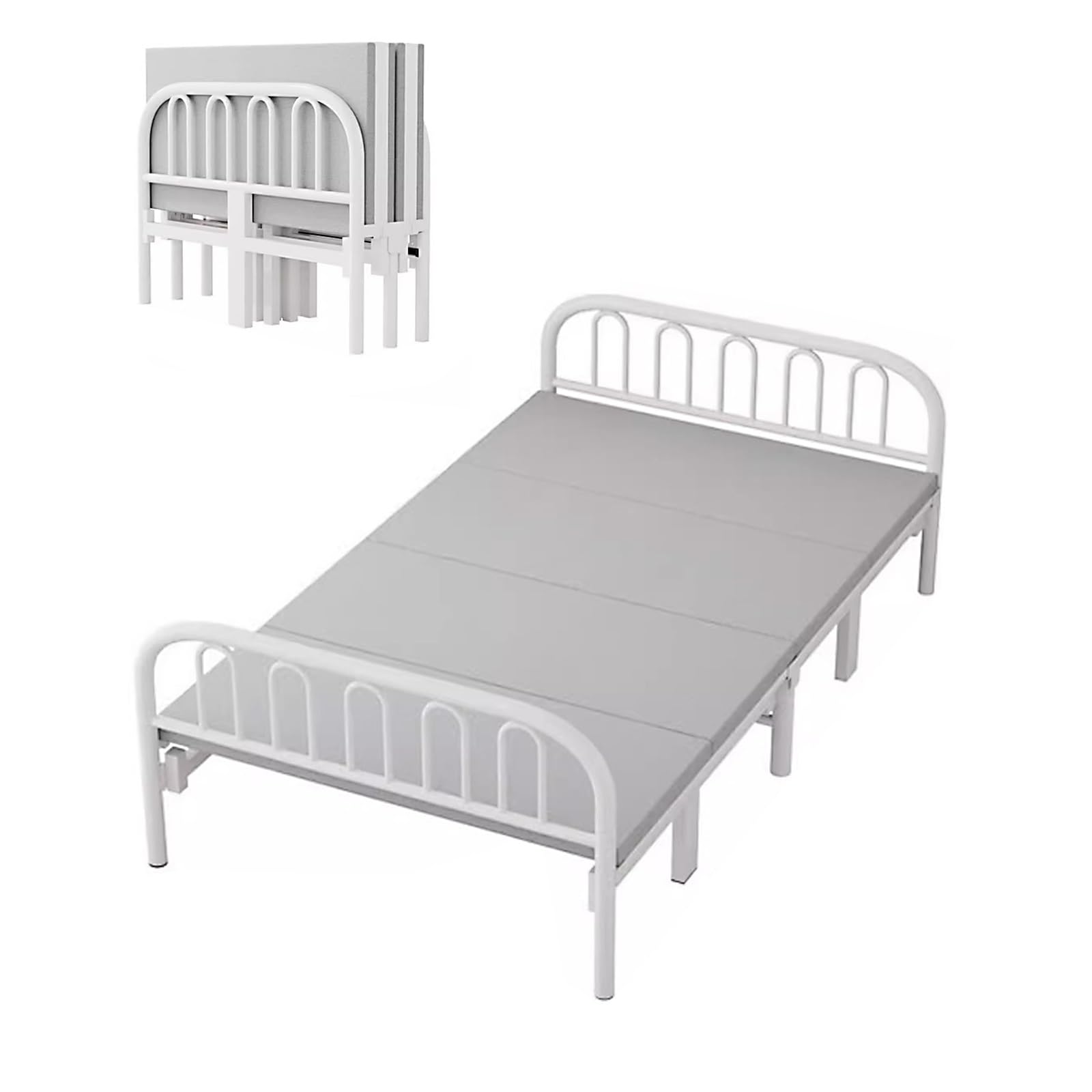 Brandina Pieghevole con Materasso Letto Pieghevole con Struttura in Acciaio per Uso Domestico, Portata 600 kg, per Casa, Appartamento, Camera degli Ospiti(190x40x100cm)