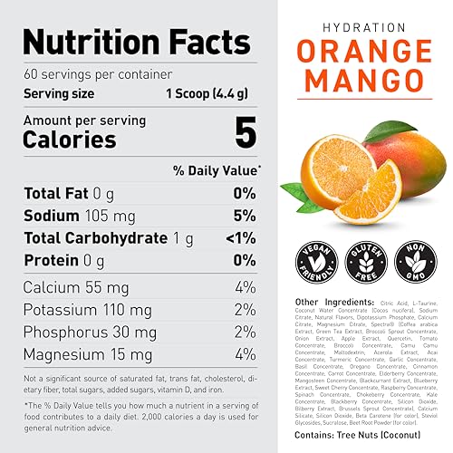 Image of Kaged Daily Hydration | Sugar Free Electrolyte Powder Drink Mix for Men and Women | 60 Servings